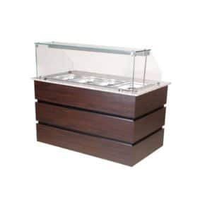 Хладилен Gastro Buffet със стъклена надстройка, вместимост 4 съда GN 1/1 CMS714