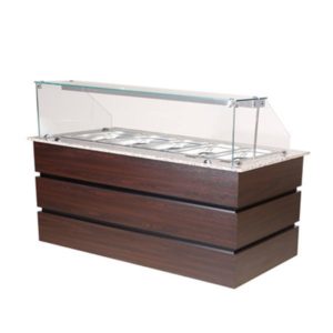 Хладилен Gastro Buffet със стъклена надстройка, вместимост 5 съда GN 1/1 CMS718
