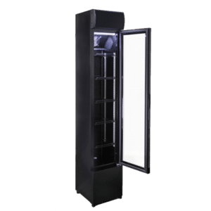 Хладилна витрина вертикална 203 литра с осветително лого CL220 SDCP SLIM BLACK